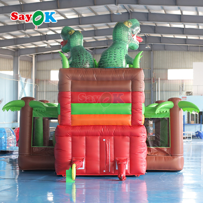 Sayok Maison gonflable dinosaure commerciale avec toboggan pour événement extérieur