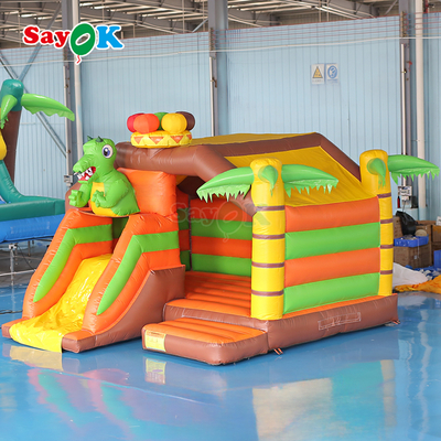 Sayok Petit Château Gonflable Combo Dinosaure Maison Gonflable avec Toboggan pour Enfants