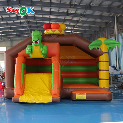 Sayok Petit Château Gonflable Combo Dinosaure Maison Gonflable avec Toboggan pour Enfants