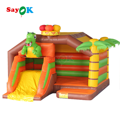 Sayok Petit Château Gonflable Combo Dinosaure Maison Gonflable avec Toboggan pour Enfants