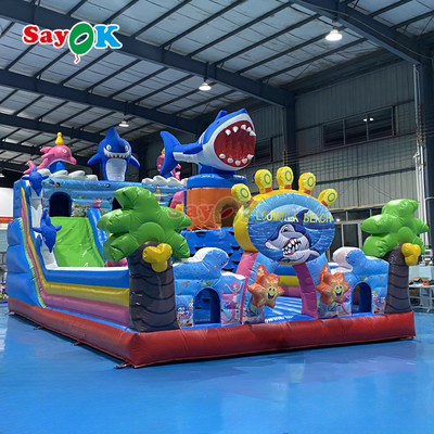 Sayok Géant Seaworld Maison Gonflable Combo Aire de Jeux pour Enfants Château Gonflable avec Toboggan et Escalade