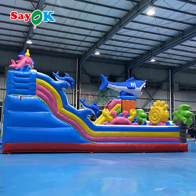 Sayok Géant Seaworld Maison Gonflable Combo Aire de Jeux pour Enfants Château Gonflable avec Toboggan et Escalade