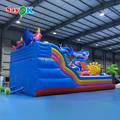 Sayok Géant Seaworld Maison Gonflable Combo Aire de Jeux pour Enfants Château Gonflable avec Toboggan et Escalade