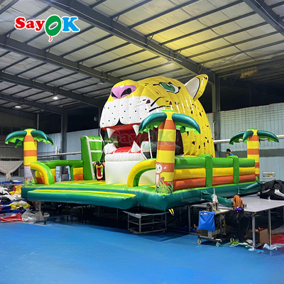 Saïok Tiger Jungle Thème maison gonflable géant château gonflable pour les enfants