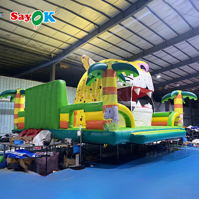 Maison gonflable à thème jungle tigre château gonflable géant pour enfants
