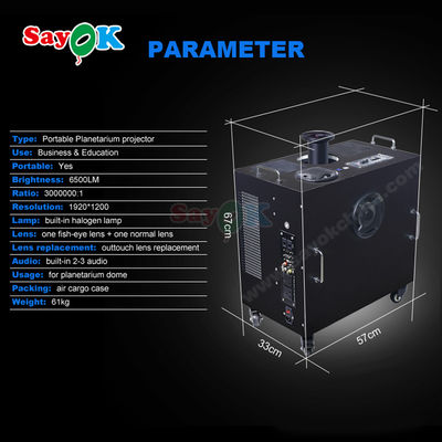 Planétarium gonflable portable Sayok 6500LM avec une garantie d'un an et 4 roues pour la projection HD Fulldome