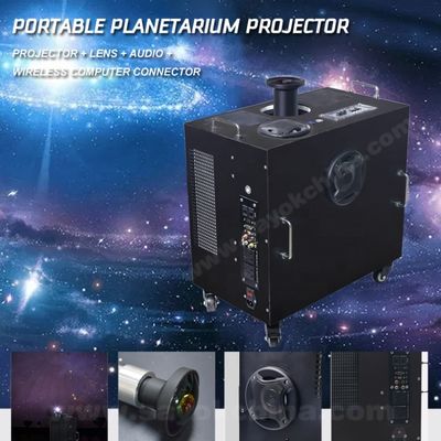 Projetteur de planétarium portable à 360 degrés avec luminosité 5500LM et mobilité à quatre roues