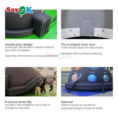 Sayok Tente planétarium gonflable portable 100 % occultant et ignifuge pour l'éducation astronomique scolaire