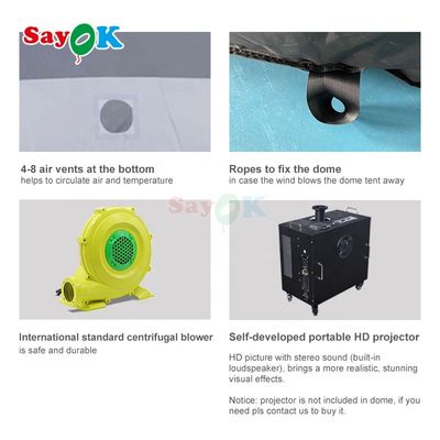 Sayok Tente planétarium gonflable portable 100 % occultant et ignifuge pour l'éducation astronomique scolaire