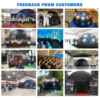 5m Diameter Flame Retardant Inflatable Planetarium Dome with Free 3D Design and Emergency Escape Feature
