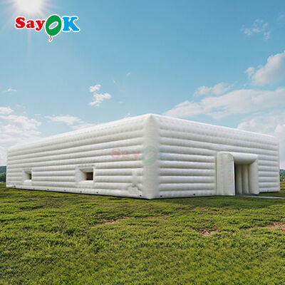 Sayok 10x20 Meters White PVC Tarpaulin Awning Pavilion Inflatable Cube Tent for Event 200 People