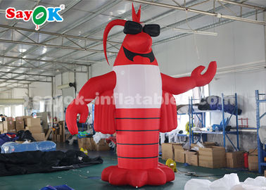 personnages de dessin animé gonflables d'écrevisses extérieures rouges de 4m pour le festival de homard
