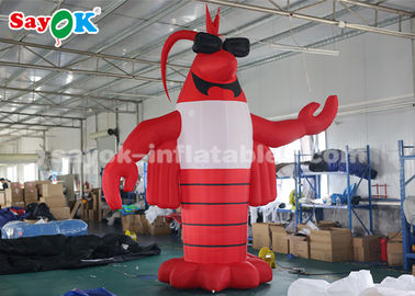 Des personnages de dessins animés gonflés 4m Crocodile rouge gonflable pour le festival du homard