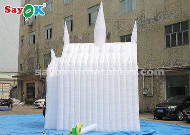 Le château plein d'entrain gonflable de tissu blanc de 210D Oxford pour des enfants a adapté la taille aux besoins du client