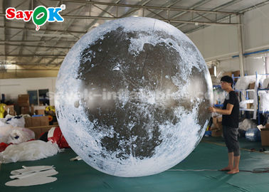 géant de 3m annonçant la boule gonflable de globe de lune de décoration d'éclairage