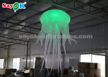 Décoration gonflable verte d'éclairage/rougeoyer de méduses d'explosion parc d'attractions