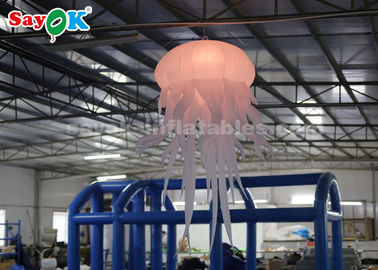 Décoration gonflable verte d'éclairage/rougeoyer de méduses d'explosion parc d'attractions