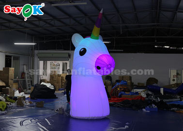 Publicité Inflatable arc-en-ciel unicorne personnages de dessins animés gonflables 210DD tissu d'Oxford durable