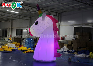 Publicité Inflatable arc-en-ciel unicorne personnages de dessins animés gonflables 210DD tissu d'Oxford durable