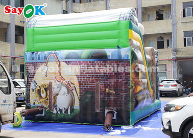 Slide gonflable commercial 6*4m Fête à thème d'animal Slide gonflable de videur pour la publicité