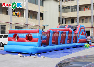 Longue boxe gonflable gonflable géante d'obstacle de jeux de sports des jeux 15m et glissière pleine d'entrain s'élevante