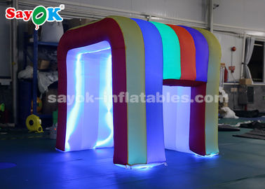 Lumière gonflable Mini Blow Up Photo Booth de la couleur LED d'arc-en-ciel de tente de partie pour GV ROHS d'enfants