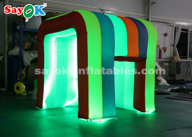 Lumière gonflable Mini Blow Up Photo Booth de la couleur LED d'arc-en-ciel de tente de partie pour GV ROHS d'enfants