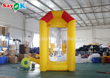 Produits gonflables faits sur commande durables, machine gonflable jaune de grippage d'argent de cabine d'argent liquide