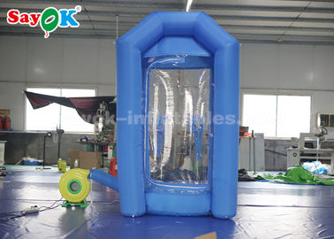 Cabine gonflable bleue de machine d'argent de cube avec le ventilateur pour la publicité
