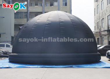 Tente gonflable noire de dôme de planétarium de 8 mètres avec le tapis de ventilateur et de plancher de PVC