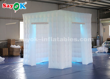 Cabine gonflable de photo de partie de portes gonflables de la tente 2 Oxford durable blanc pour la location de noce