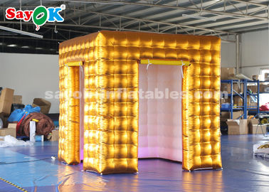 La cabine d'événement montre la cabine de photo d'air de 2.5M Golden Inflatable LED avec GV coloré ROHS de lumières