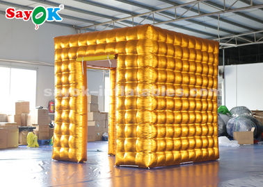 La cabine d'événement montre la cabine de photo d'air de 2.5M Golden Inflatable LED avec GV coloré ROHS de lumières