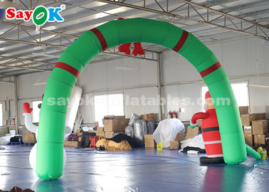 Porte gonflable extérieure d'arcade de Santa de décorations de vacances avec le ventilateur