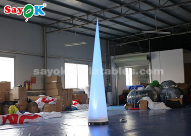 Tissu gonflable portatif de blanc de cône d'éclairage de colonne de décoration d'éclairage