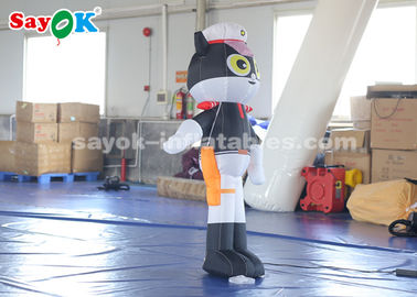 Personnages gonflables personnages de dessins animés gonflables intérieurs Modèle de shérif de chat noir de 1,5 mètre
