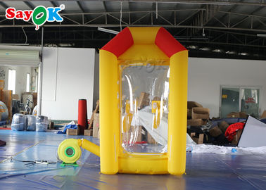 Machine gonflable de grippage d'argent de cabine de cube en argent liquide avec des ventilateurs pour la publicité