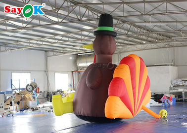 Décoration gonflable de la Turquie de 4 mètres avec le ventilateur pour le jour de thanksgiving