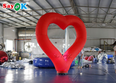décoration gonflable rouge de l'éclairage 2.5mH pour le coeur de épouser/explosion