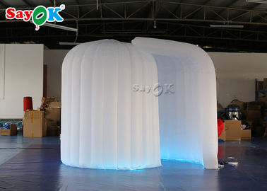 Cabine portative gonflable de photo de photo d'igloo professionnel du studio 3*2*2.3m LED avec un rideau en porte