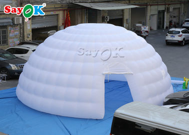Tente aérienne de camping à double couture 8m Tente aérienne gonflable blanche / Tente d'exposition Igloo Dome