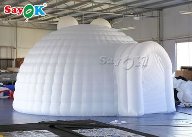 Tente gonflable extérieure 5m Tente gonflable igloo blanche avec lumière LED pour les mariages