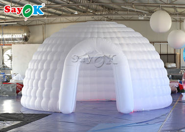 Tente gonflable extérieure 5m Tente gonflable igloo blanche avec lumière LED pour les mariages