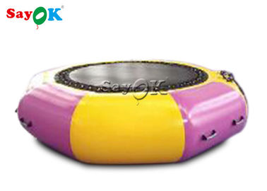 Trempoline sautant de parc aquatique de jeux de trempoline rose et jaune de l'eau pour l'été