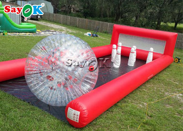 Les jeux gonflables de roulement gonflables de sports de PVC du jeu 0.6mm choisissent les goupilles humaines de boule de bowling de ruelles pour l'événement extérieur