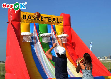 Air fortement jeu gonflable de trois de cercles sports de basket-ball avec les jeux gonflables de ventilateur de la CE pour des adultes
