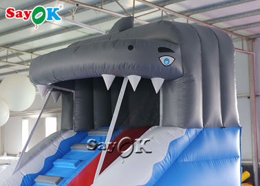 Glisse gonflable pour enfants sur mesure requin bleu Glisse gonflable avec piscine