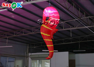 Hippocampe gonflable rouge d'éclairage de la décoration 2m LED de club