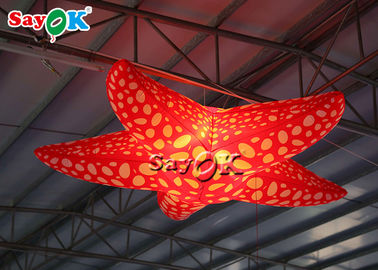 Les événements font la fête décorant l'étoile de mer gonflable rouge accrochante de 2m LED
