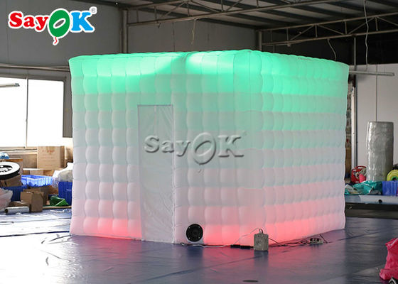 Cabine gonflable de photo de cube en noce 3x3x2.4mH avec des lumières de LED